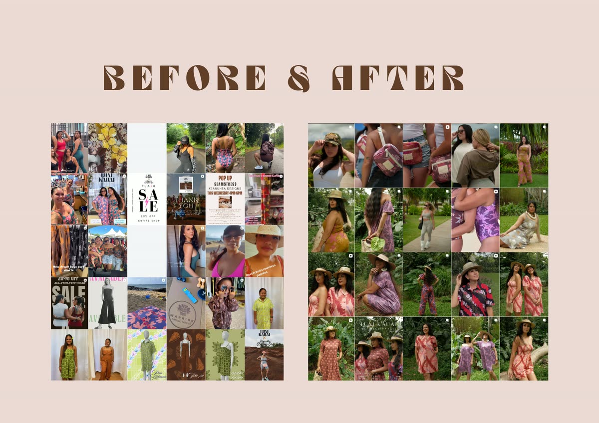 Social media before and after — Instagram feed transformation